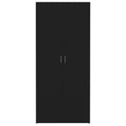 vidaXL Shoe Cabinet Black 80x35.5x180 cm Engineered Wood