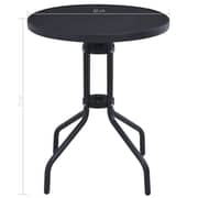 vidaXL Garden Table Black 60 cm Steel and Glass