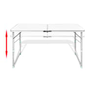 vidaXL Foldable Camping Table Set with 4 Stools Height Adjustable 120x60cm