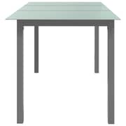 vidaXL Garden Table Light Grey 150x90x74 cm Aluminium and Glass