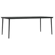 vidaXL Garden Dining Table Black 200x100x74 cm Steel and Glass