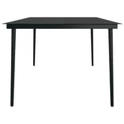 vidaXL Garden Dining Table Black 200x100x74 cm Steel and Glass