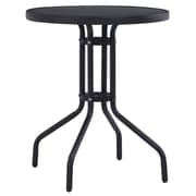 vidaXL Garden Table Black 80 cm Steel and Glass