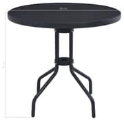 vidaXL Garden Table Black 80 cm Steel and Glass
