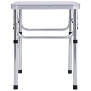 vidaXL Folding Camping Table White Aluminium 60x45 cm