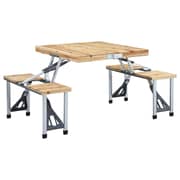 vidaXL Folding Camping Table with 4 Seats Steel Aluminium