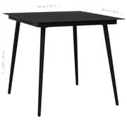 vidaXL Garden Dining Table Black 80x80x74 cm Steel and Glass