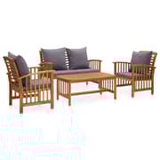 vidaXL 4 Piece Garden Lounge Set with Cushions Solid Acacia Wood