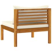 vidaXL 7 Piece Garden Lounge Set with Cream Cushion Solid Acacia Wood