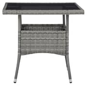 vidaXL 3 Piece Garden Dining Set Grey Poly Rattan and Glass
