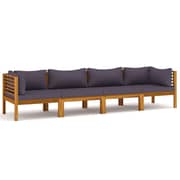 vidaXL 4-Seater Garden Sofa with Cushion Solid Acacia Wood