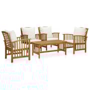 vidaXL 5 Piece Garden Lounge Set with Cushions Solid Acacia Wood