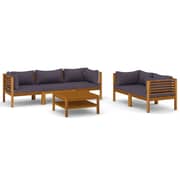 vidaXL 6 Piece Garden Lounge Set with Cushion Solid Acacia Wood