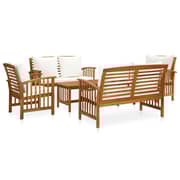vidaXL 5 Piece Garden Lounge Set with Cushions Solid Acacia Wood