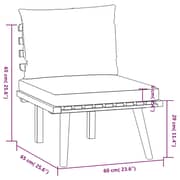 vidaXL 4 Piece Garden Lounge Set with Cushions Solid Acacia Wood