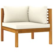 vidaXL 3-Seater Garden Sofa with Cream Cushion Solid Acacia Wood