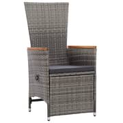vidaXL 7 Piece Garden Dining Set with Cushions Grey