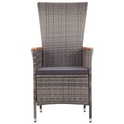 vidaXL 7 Piece Garden Dining Set with Cushions Grey