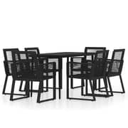vidaXL 7 Piece Garden Dining Set Black