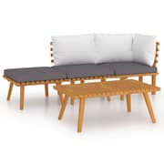 vidaXL 4 Piece Garden Lounge Set with Cushions Solid Acacia Wood