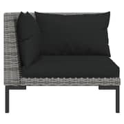 vidaXL 5 Piece Garden Lounge Set with Cushions Poly Rattan Dark Grey