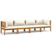 vidaXL 4-Seater Garden Sofa with Cream Cushion Solid Acacia Wood