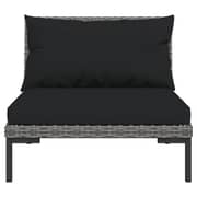 vidaXL 9 Piece Garden Lounge Set with Cushions Poly Rattan Dark Grey