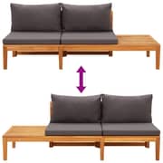 vidaXL Garden Benches with Dark Grey Cushions 2 pcs Acacia Wood