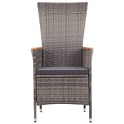 vidaXL 7 Piece Garden Dining Set with Cushions Grey