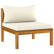 vidaXL 6 Piece Garden Lounge Set with Cream Cushion Solid Acacia Wood