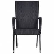 vidaXL 7 Piece Outdoor Dining Set Black