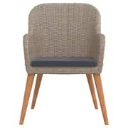 vidaXL 5 Piece Garden Dining Set with Cushions Brown