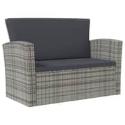 vidaXL 8 Piece Garden Lounge Set with Cushions Poly Rattan Grey