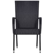 vidaXL 7 Piece Garden Dining Set Poly Rattan Black