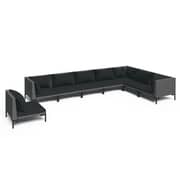 vidaXL 8 Piece Garden Lounge Set with Cushions Poly Rattan Dark Grey