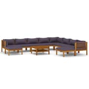 vidaXL 11 Piece Garden Lounge Set with Cushion Solid Acacia Wood
