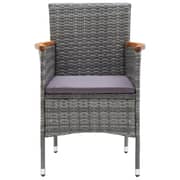 vidaXL 9 Piece Garden Dining Set with Cushions Poly Rattan Grey