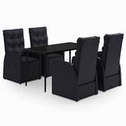 vidaXL 5 Piece Garden Dining Set with Cushions Black
