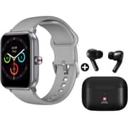 Swiss Military ALPS Smart Watch Silicon Strap Grey + Victor TWS EarBuds