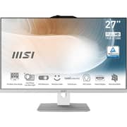 MSI Modern (2022) Desktop - 12th Gen / Intel Core i7-1260P / 27inch FHD / 8GB RAM / 512GB SSD / Shared Intel Iris Xe Graphics / Windows 11 Home / English & Arabic Keyboard / White / Middle East Version - [AM272P-WH]