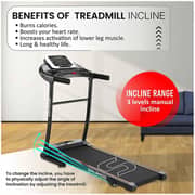 Sparnod Fitness STH-1250 (3 Hp Peak) Automatic Motorised Treadmill for Home Use | Speed-12Km/Hr | Max User Weight 100 Kg | 3 Level Manual Incline | Free Installation Video Assistance