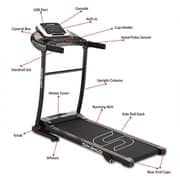 Sparnod Fitness STH-1250 (3 Hp Peak) Automatic Motorised Treadmill for Home Use | Speed-12Km/Hr | Max User Weight 100 Kg | 3 Level Manual Incline | Free Installation Video Assistance