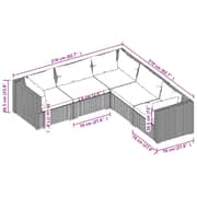 vidaXL 5 Piece Garden Lounge Set with Cushions Poly Rattan Grey