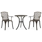 vidaXL 3 Piece Bistro Set Cast Aluminium Bronze