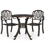 vidaXL 3 Piece Bistro Set Cast Aluminium Bronze