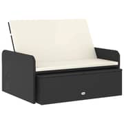 vidaXL 2 Piece Garden Lounge Set with Cushions Poly Rattan Black