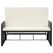 vidaXL 2 Piece Garden Lounge Set with Cushions Poly Rattan Black