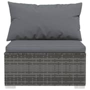 vidaXL 9 Piece Garden Lounge Set with Cushions Grey Poly Rattan