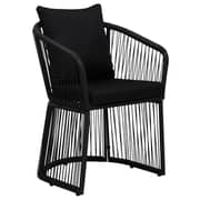 vidaXL 7 Piece Garden Dining Set with Cushions Black