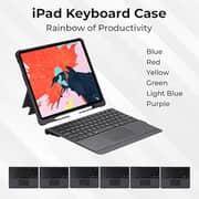 iPad 10.2/ Air 10.5 7th 8th 9th gen 2019/2020/2021 iPad Keyboard Folio Combo With Detachable Backlit Keyboard Trackpad And Smart Connector English And Arabic With Screen Protector In Elegant Black